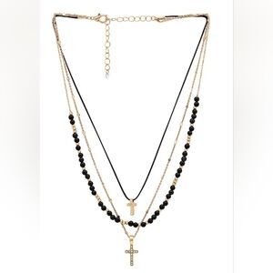 8 Other Reasons Gold and Black Layered Necklace